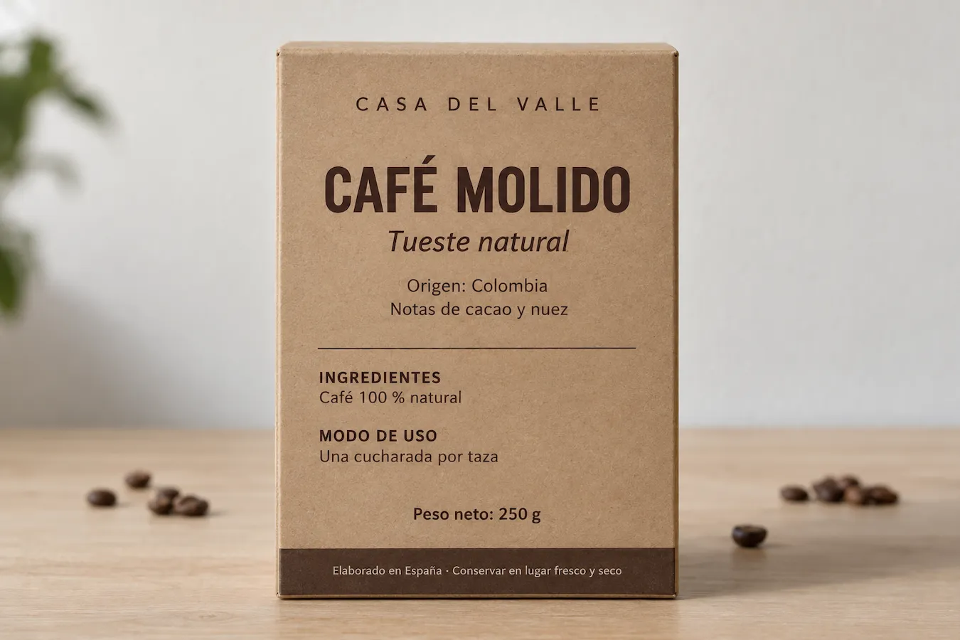Product packaging and label translated with AI
