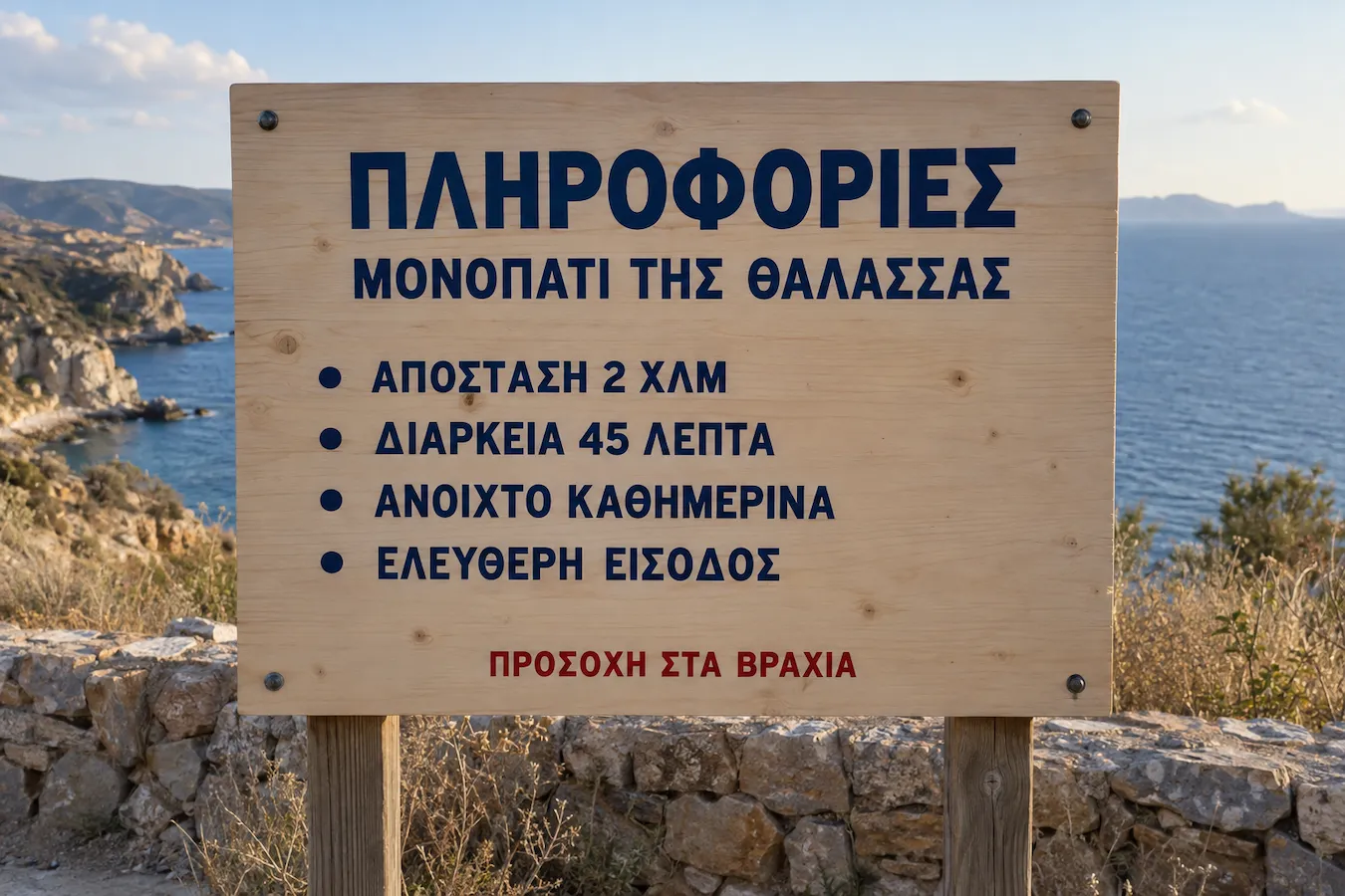 Foreign-language travel sign translated with an AI image translator
